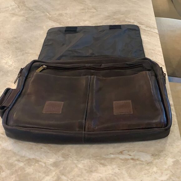 All Leather Brown Computer Bag - Picture 3 of 12